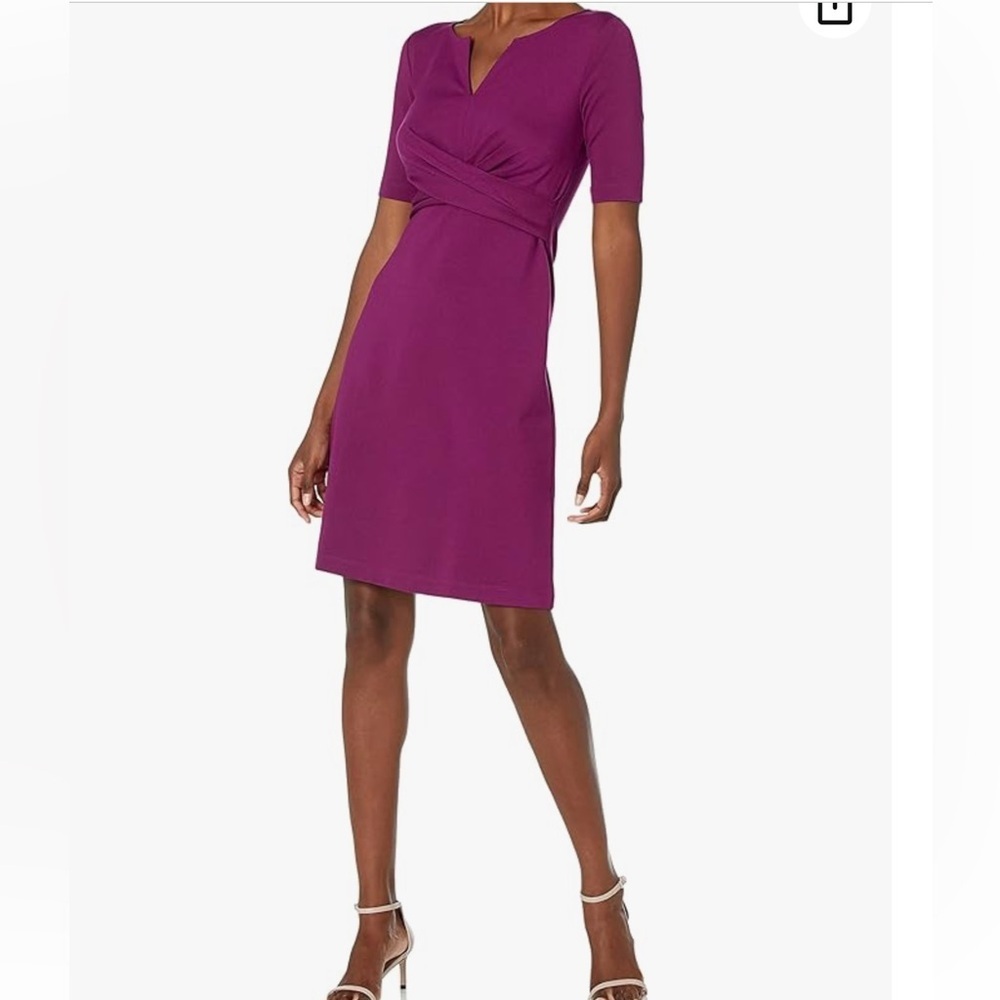 Lark & Ro Vibrant Purple Midi Dress